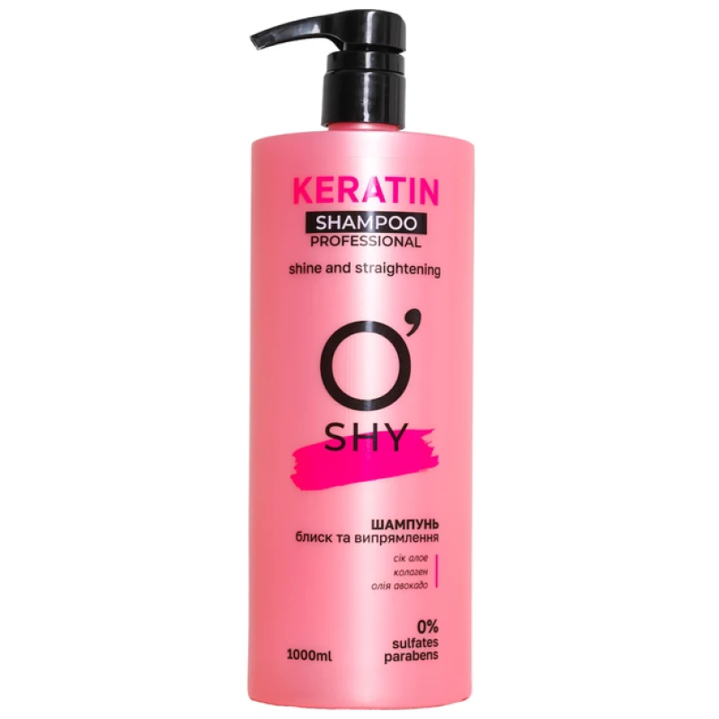 Шампунь O“Shy Keratin Блиск і випрямлення Professional 1 л Шампунь O“Shy Keratin Блиск і випрямлення Professional 1 л