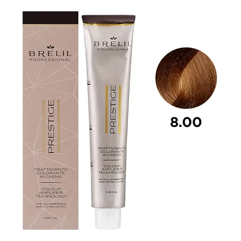 Фарба для волосся Brelil Colorianne Prestige 8/00 Світлий блонд 100 мл Фарба для волосся Brelil Colorianne Prestige 8/00 Світлий блонд 100 мл