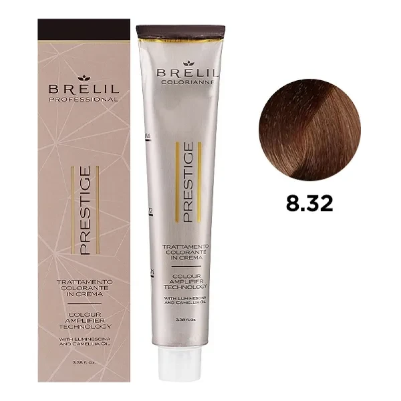 Фарба для волосся Brelil Colorianne Prestige 8/32 Світлий бежевий блонд 100 мл Фарба для волосся Brelil Colorianne Prestige 8/32 Світлий бежевий блонд 100 мл