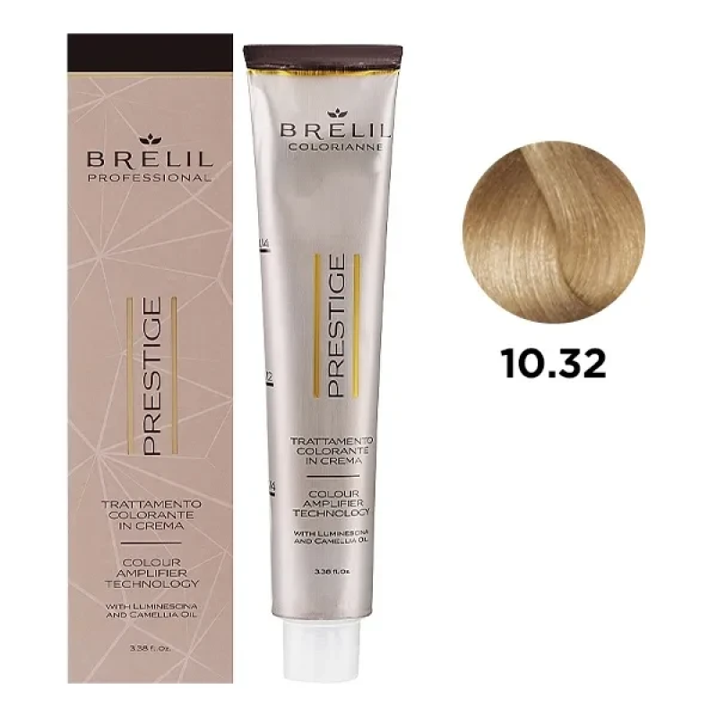 Фарба для волосся Brelil Colorianne Prestige 10/32 Ультра світлий бежевий блонд 100 мл Фарба для волосся Brelil Colorianne Prestige 10/32 Ультра світлий бежевий блонд 100 мл