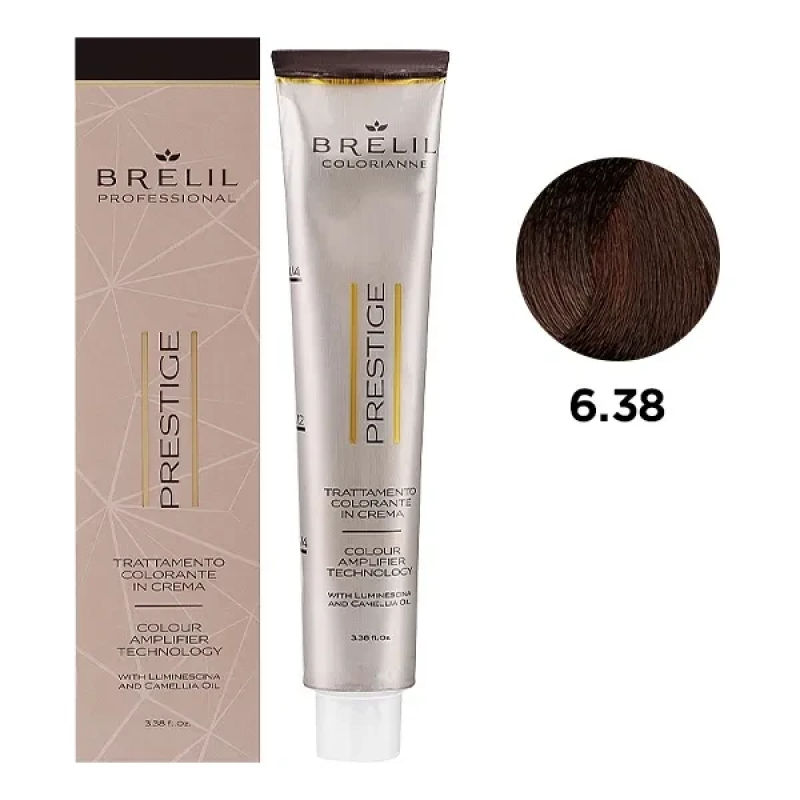 Фарба для волосся Brelil Colorianne Prestige 6/38 Темний шоколадний блонд 100 мл Фарба для волосся Brelil Colorianne Prestige 6/38 Темний шоколадний блонд 100 мл