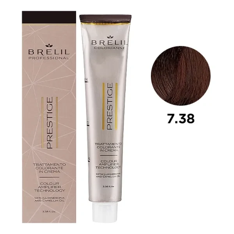 Фарба для волосся Brelil Colorianne Prestige 7/38 Шоколадний блонд 100 мл Фарба для волосся Brelil Colorianne Prestige 7/38 Шоколадний блонд 100 мл