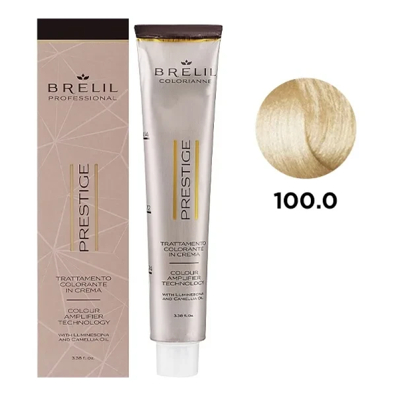 Фарба для волосся Brelil Colorianne Prestige 100/0 Суперосвітлювач натуральна платина, 100 мл Фарба для волосся Brelil Colorianne Prestige 100/0 Суперосвітлювач натуральна платина, 100 мл
