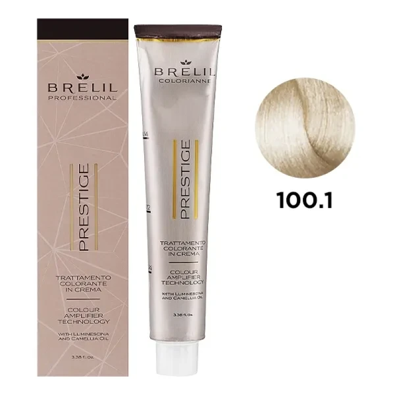 Фарба для волосся Brelil Colorianne Prestige 100/1 Суперосвітлювач попеляста платина, 100 мл Фарба для волосся Brelil Colorianne Prestige 100/1 Суперосвітлювач попеляста платина, 100 мл
