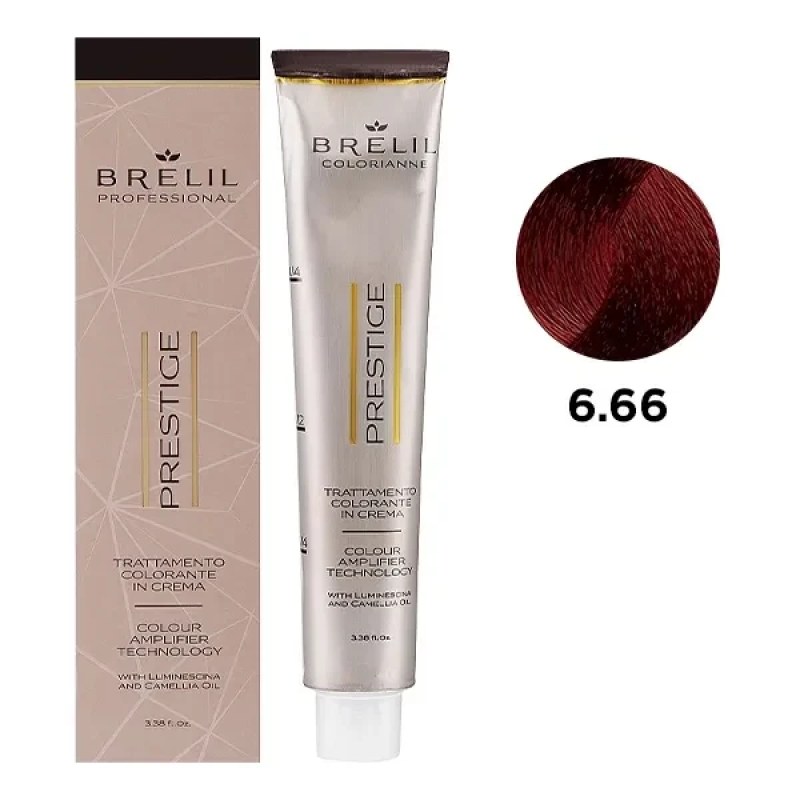 Фарба для волосся Brelil Colorianne Prestige 6/66 Темний інтенсивно-червоний блонд, 100 мл Фарба для волосся Brelil Colorianne Prestige 6/66 Темний інтенсивно-червоний блонд, 100 мл