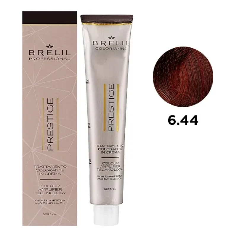 Фарба для волосся Brelil Colorianne Prestige 6/44 Темний яскраво-мідний блонд, 100 мл Фарба для волосся Brelil Colorianne Prestige 6/44 Темний яскраво-мідний блонд, 100 мл