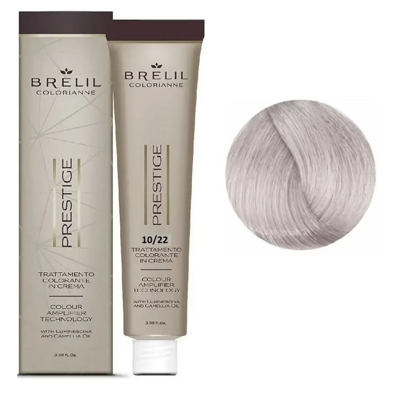 Фарба для волосся Brelil Colorianne Prestige 10/22 Ультра світлий блондин перловий інтенсивний, 100 мл Фарба для волосся Brelil Colorianne Prestige 10/22 Ультра світлий блондин перловий інтенсивний, 100 мл