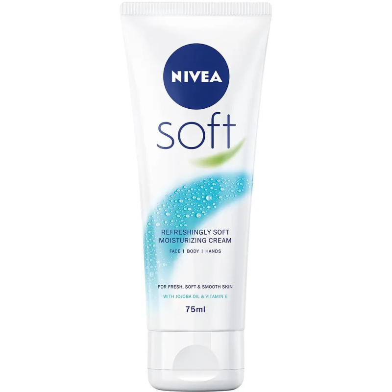 Інтенсивний зволожувальний крем NIVEA Soft для обличчя, рук і тіла, з олією жожоба та вітаміном Е, 75 мл Інтенсивний зволожувальний крем NIVEA Soft для обличчя, рук і тіла, з олією жожоба та вітаміном Е, 75 мл