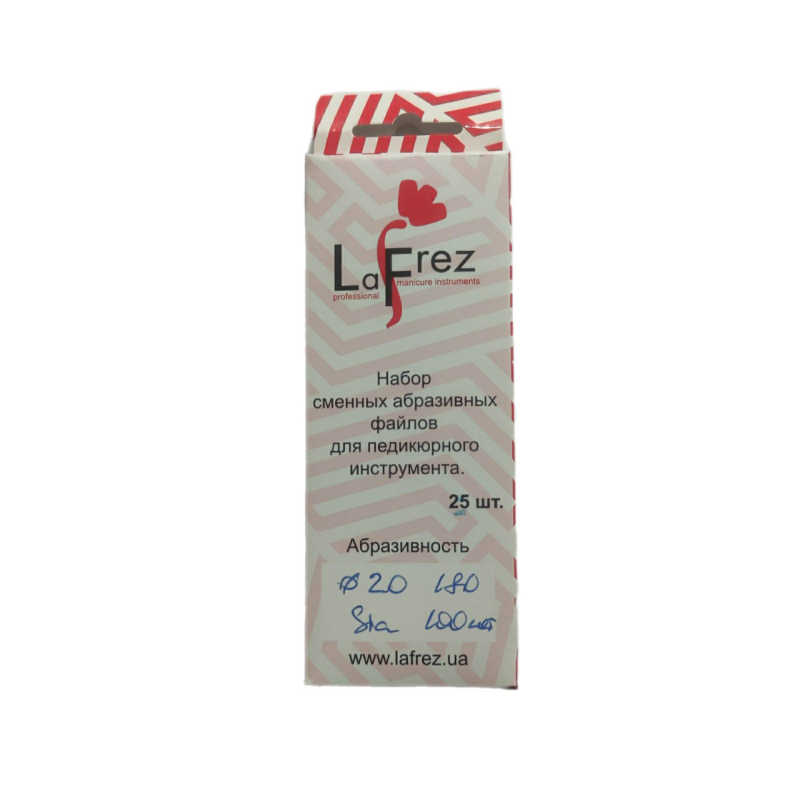 Змінний файл для педикюрного диска, 20 мм, 180 грит (100 штук) LaFrez Змінний файл для педикюрного диска, 20 мм, 180 грит (100 штук) LaFrez