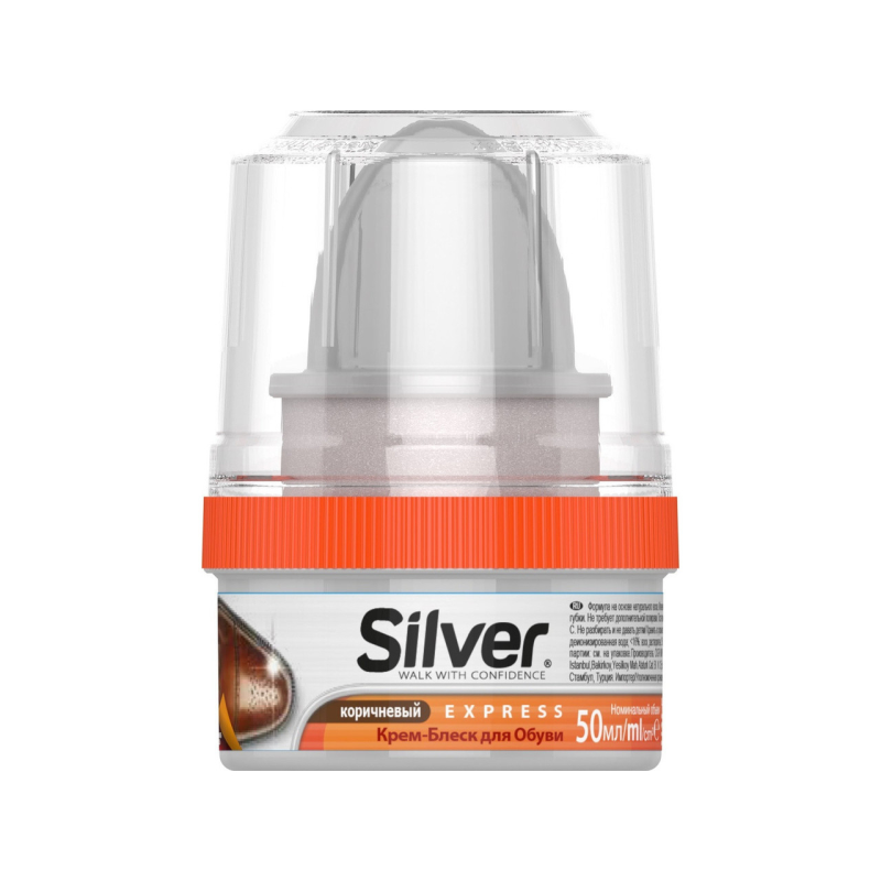 Крем для взуття коричневий Silver  50 мл Крем для взуття коричневий Silver  50 мл