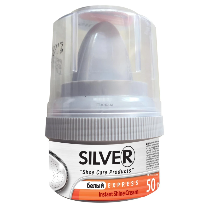 Крем для взуття Silver, білий, 50 мл. Крем для взуття Silver, білий, 50 мл.