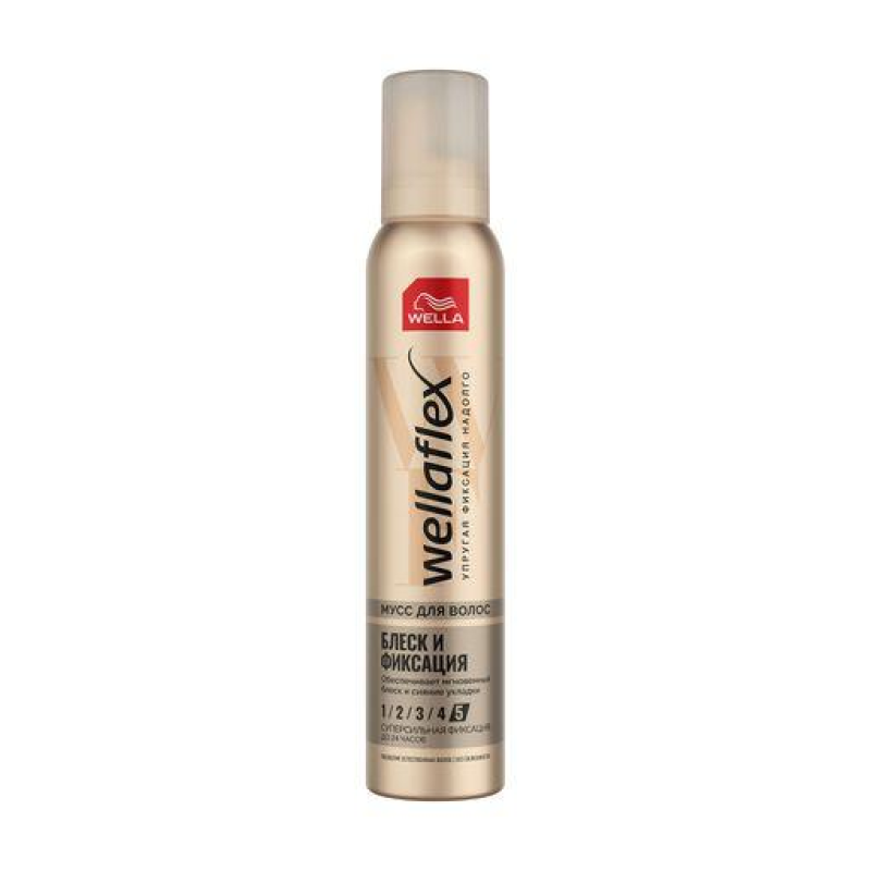 Мус для волосся Wella Wellaflex Блиск і фіксація, суперсильна фіксація, 200 мл Мус для волосся Wella Wellaflex Блиск і фіксація, суперсильна фіксація, 200 мл