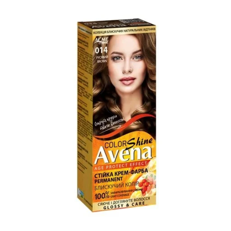Стійка крем-фарба для волосся Рябина Avena 014 Русый, 133 мл Стійка крем-фарба для волосся Рябина Avena 014 Русый, 133 мл