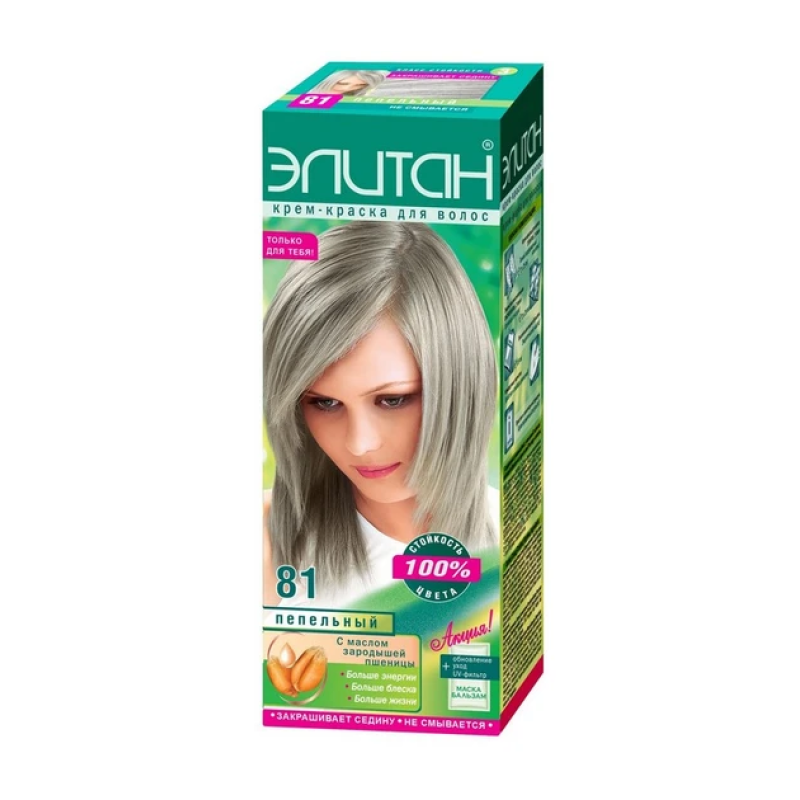 Фарба для волосся Елітан, 81, попелястий, 100 мл. Фарба для волосся Елітан, 81, попелястий, 100 мл.