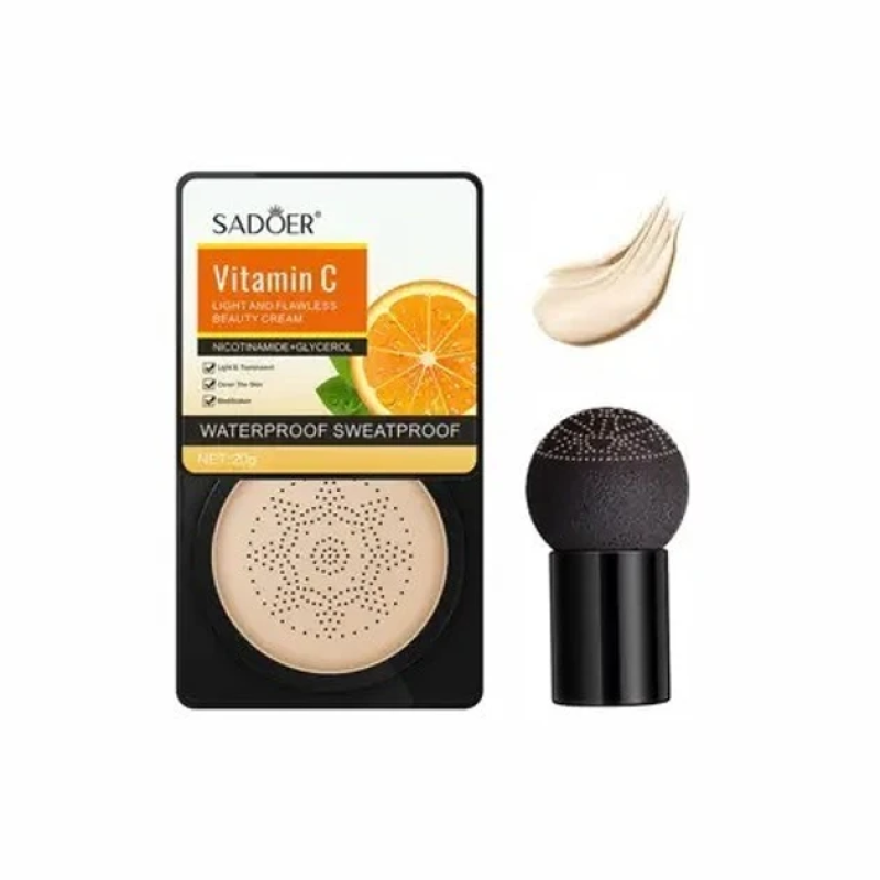 Кушон для обличчя Sadoer Vitamine C Light and Flawless Beauty Cushion Cream (01 - Бежевий світлий), 20 мл
