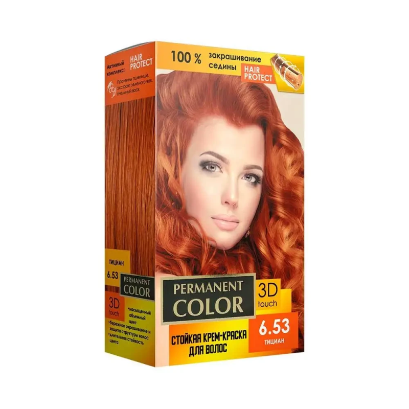 Стійка крем-фарба Permanent Color 120 мл, Тициан  №6.53 Стійка крем-фарба Permanent Color 120 мл, Тициан  №6.53