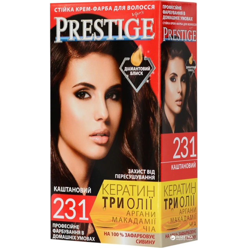 Крем-фарба для волосся Vip“s Prestige 231 Каштановий 115 мл Крем-фарба для волосся Vip“s Prestige 231 Каштановий 115 мл