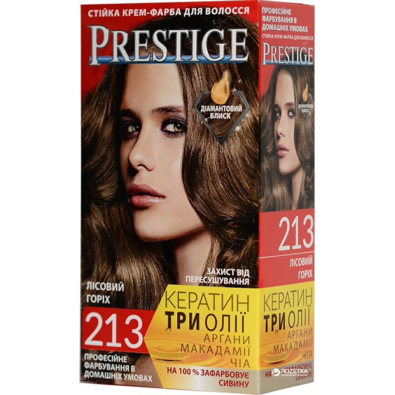 Крем-фарба для волосся Vip“s Prestige 213 Лісовий горіх 115 мл Крем-фарба для волосся Vip“s Prestige 213 Лісовий горіх 115 мл